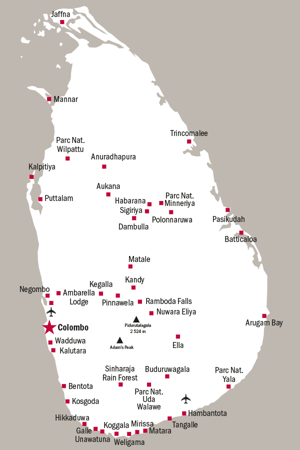 Carte du Sri Lanka